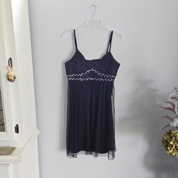 Dave & Johnny By Laura Ryner Beaded Black Evening Dress Size 14 - Picture 1 of 10